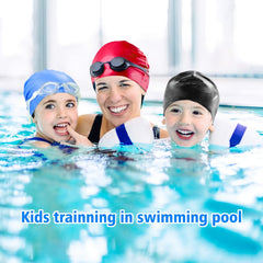 Kids Silicone Swim Cap Age 2-12, Long & Short Hair, Durable & Comfortable