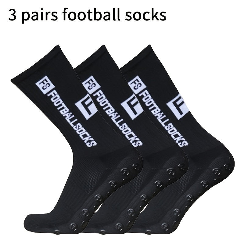 3 Pairs Men's Mid Crew Sport Socks Sweat Absorbing Comfy Breathable Socks