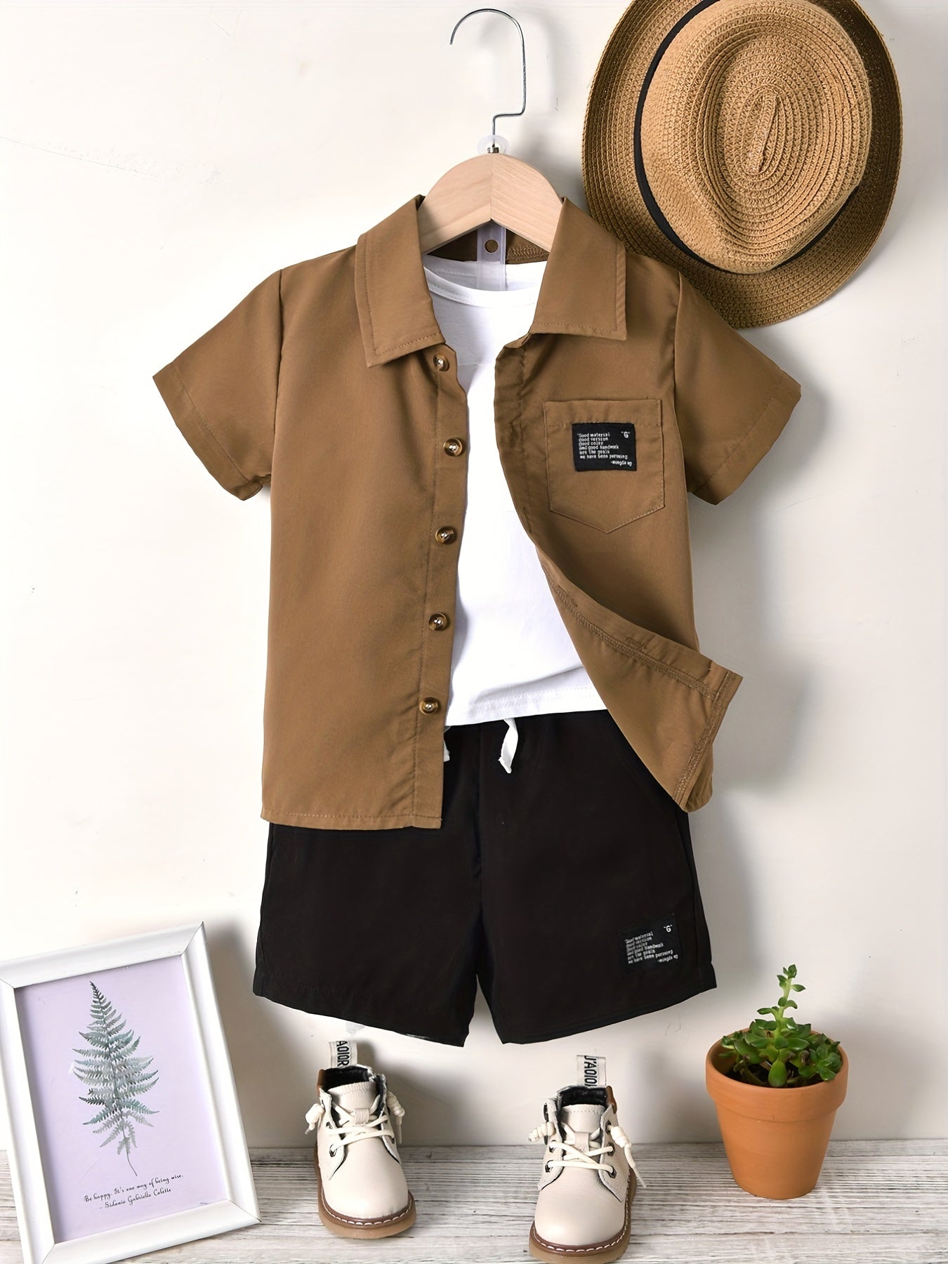 2pcs Boys Shirt & Shorts Comfortable Casual Kids Summer Clothes Sets