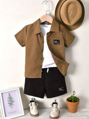 2pcs Boys Shirt & Shorts Comfortable Casual Kids Summer Clothes Sets
