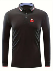 Men's Long Sleeve Lapel Sports Shirt for Spring Fall Winter