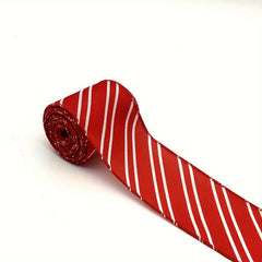Striped Wired Edge Ribbon with Rhinestone Pattern - Christmas Craft Wrapping