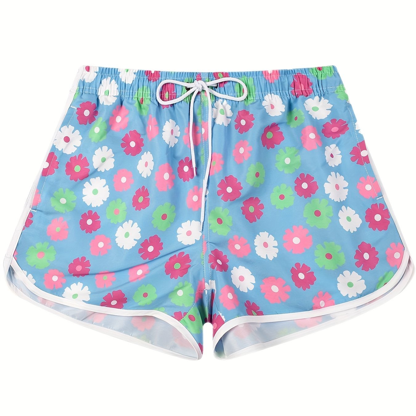Floral Print Drawstring Beach Shorts Spring Summer Casual Wear