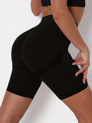 Yoga Sports Shorts High Waist Tummy Control Stretchy Seamless Quick Drying