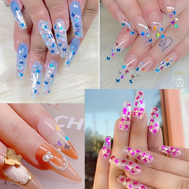 Maple Leaf Butterfly Nail Glitter Flakes for DIY Nail Art