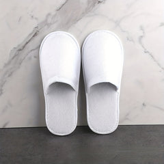 Plush Flat Slippers Non Slip Hotel Shoes Women's Indoor Guest Slippers