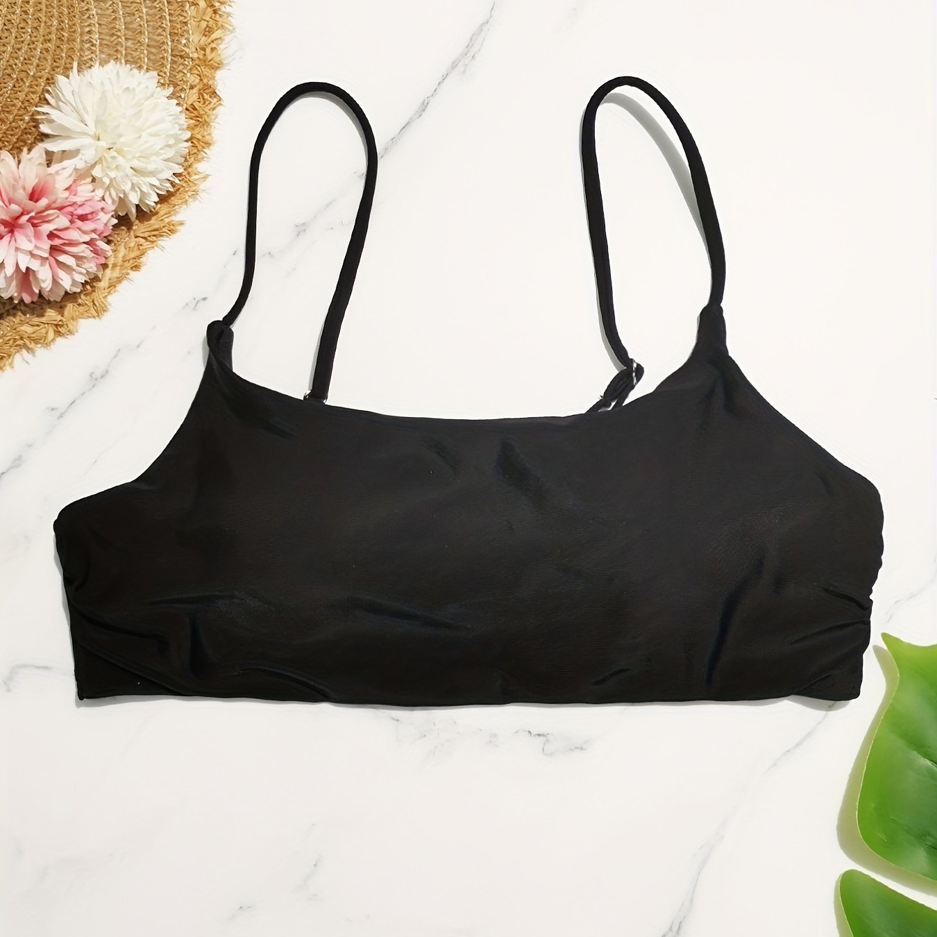 Adjustable Spaghetti Strap Bikini Top Beachwear