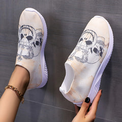Women's Skull Platform Sneakers Lightweight Halloween Shoes