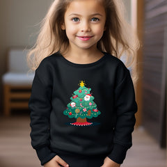 Cartoon Christmas Tree Long Sleeve Sweatshirt Kids Clothes Christmas Gift