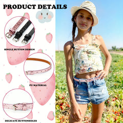 4pcs Needle Buckle Belts For Kids Back To School Gift Silver Pink Silver