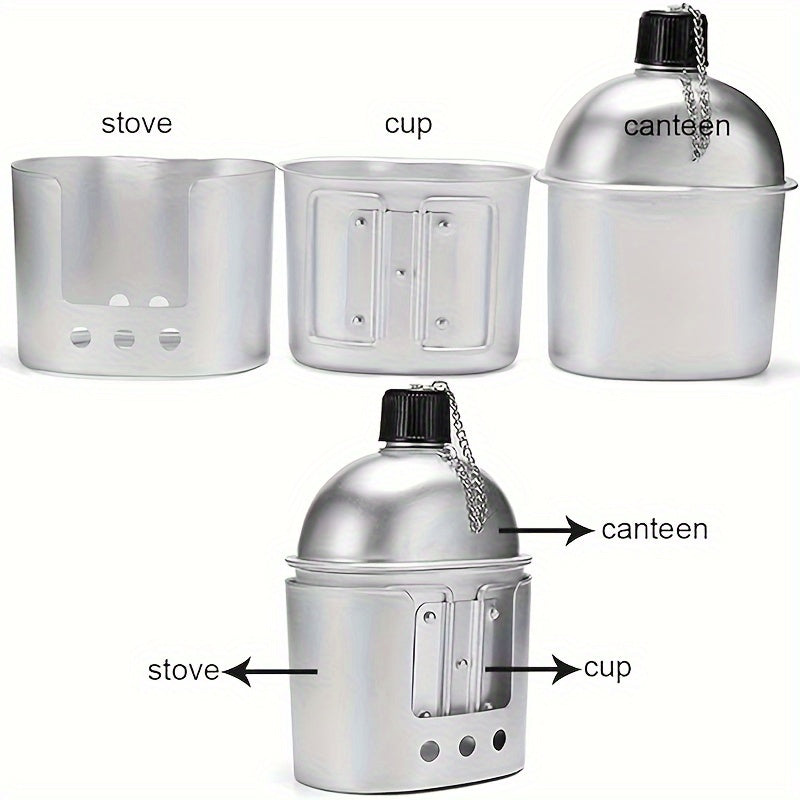 Aluminum Cookware Canteen Cup & Stove for Camping