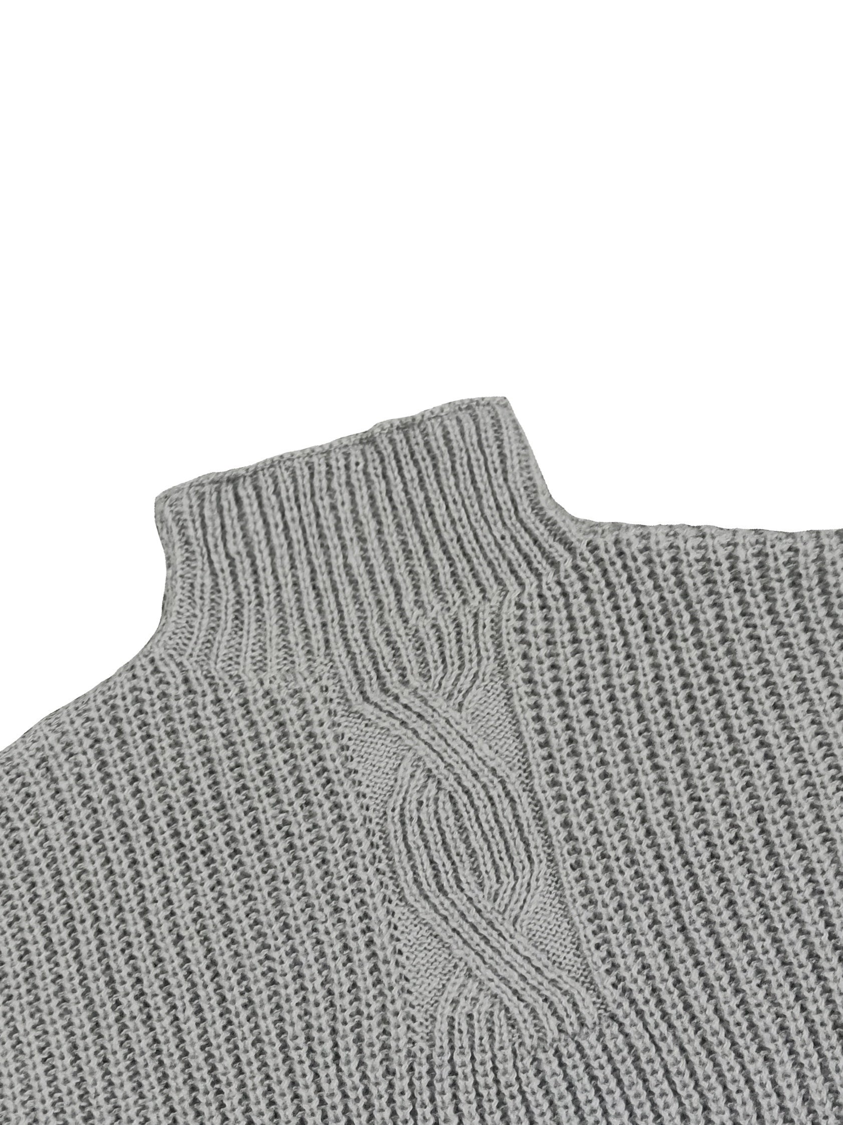 Cable Knit Sweater Women's Mock Neck Pullover Jumper