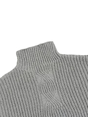 Cable Knit Sweater Women's Mock Neck Pullover Jumper
