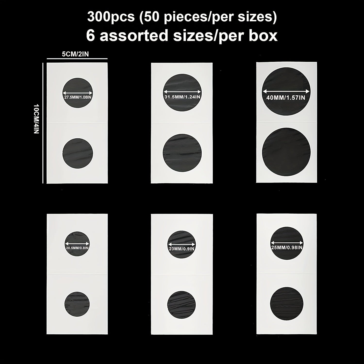 300-1200pcs Coin Collectors' Sleeves with Flip Cover
