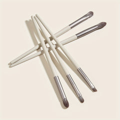 5pcs Eye Blender Brush Kit Gray Synthetic Soft Bristle Wooden Handle