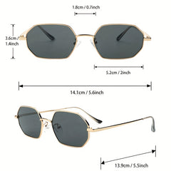 Geometric Metal Frame Sunglasses Vintage Outdoor UV400