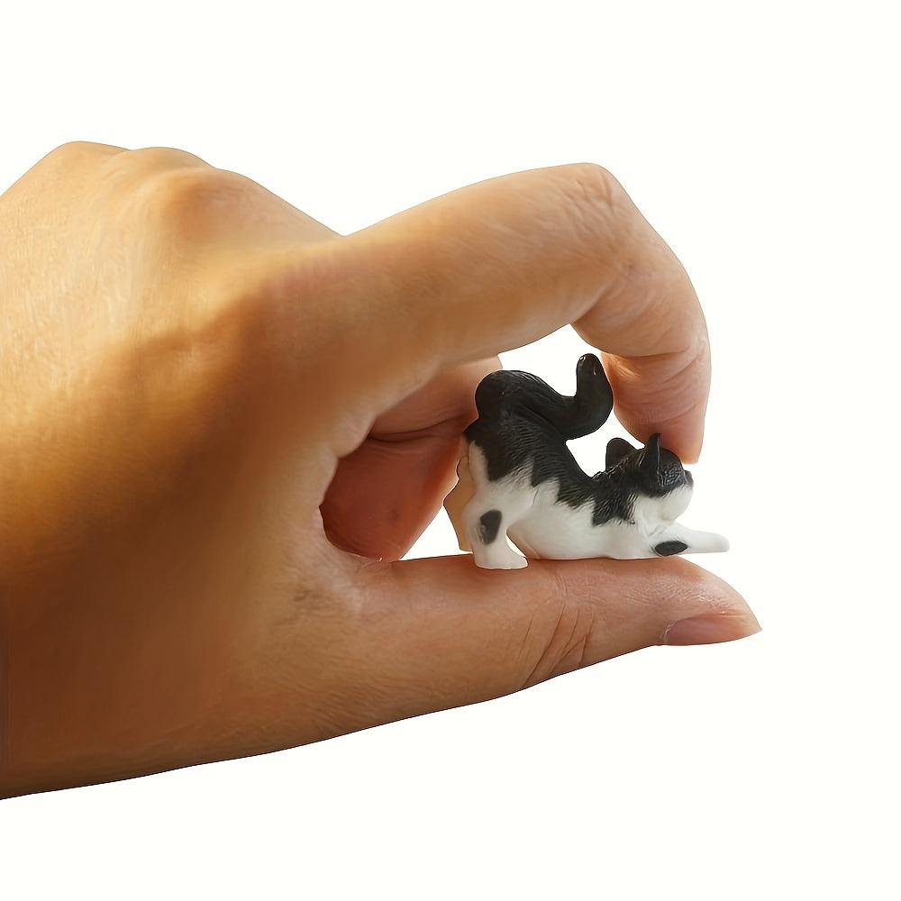 4pcs 1:12 Scale Hand Painted Cat Figurines Dollhouse Decor Miniature Cats