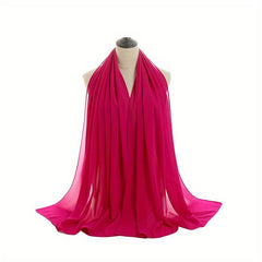 75D Pearl Chiffon Long Scarf Plain Scarf For Men Women