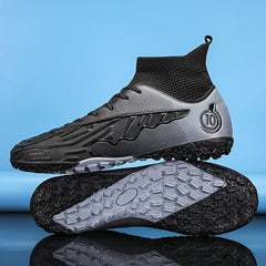 Boy's High Top TF Football Boots Outdoor Anti skid Breathable Soccer Cleats