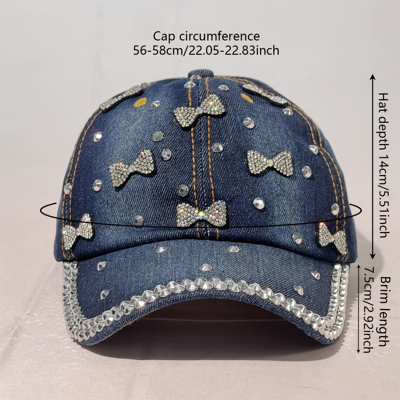 Cowboy Women's Baseball Cap Bow Adjustable Hat For Her