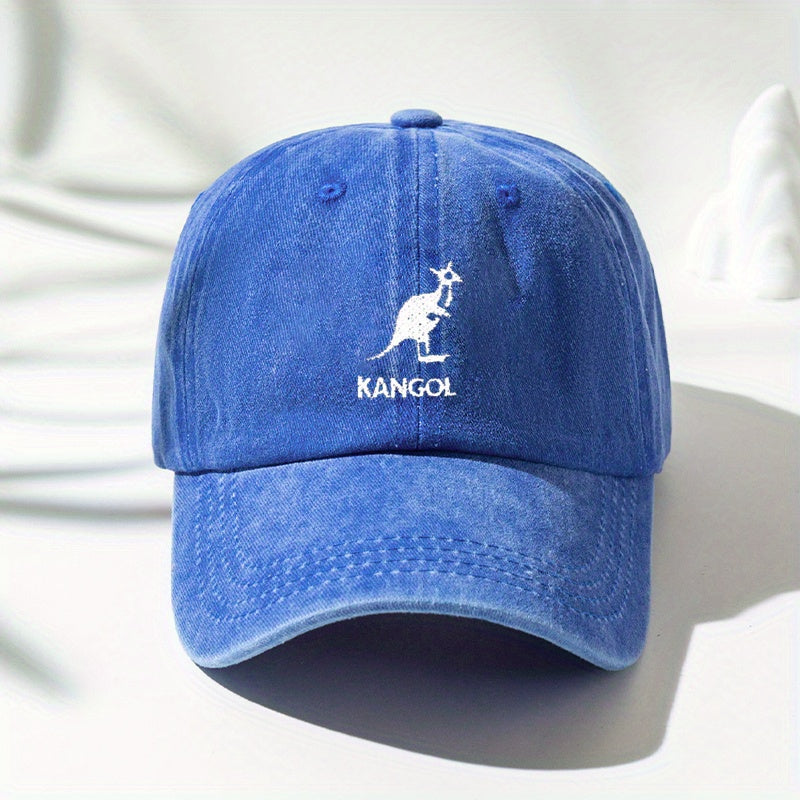 Letter & Kangaroo Pattern Baseball Cap Vintage Style Dad Hat