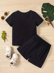 Boys Dinosaur Graphic Casual Outfit Set for Summer