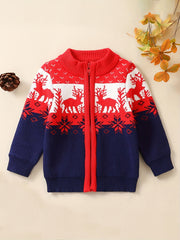 Baby's Christmas Costume Long Sleeve Zip Up Sweater