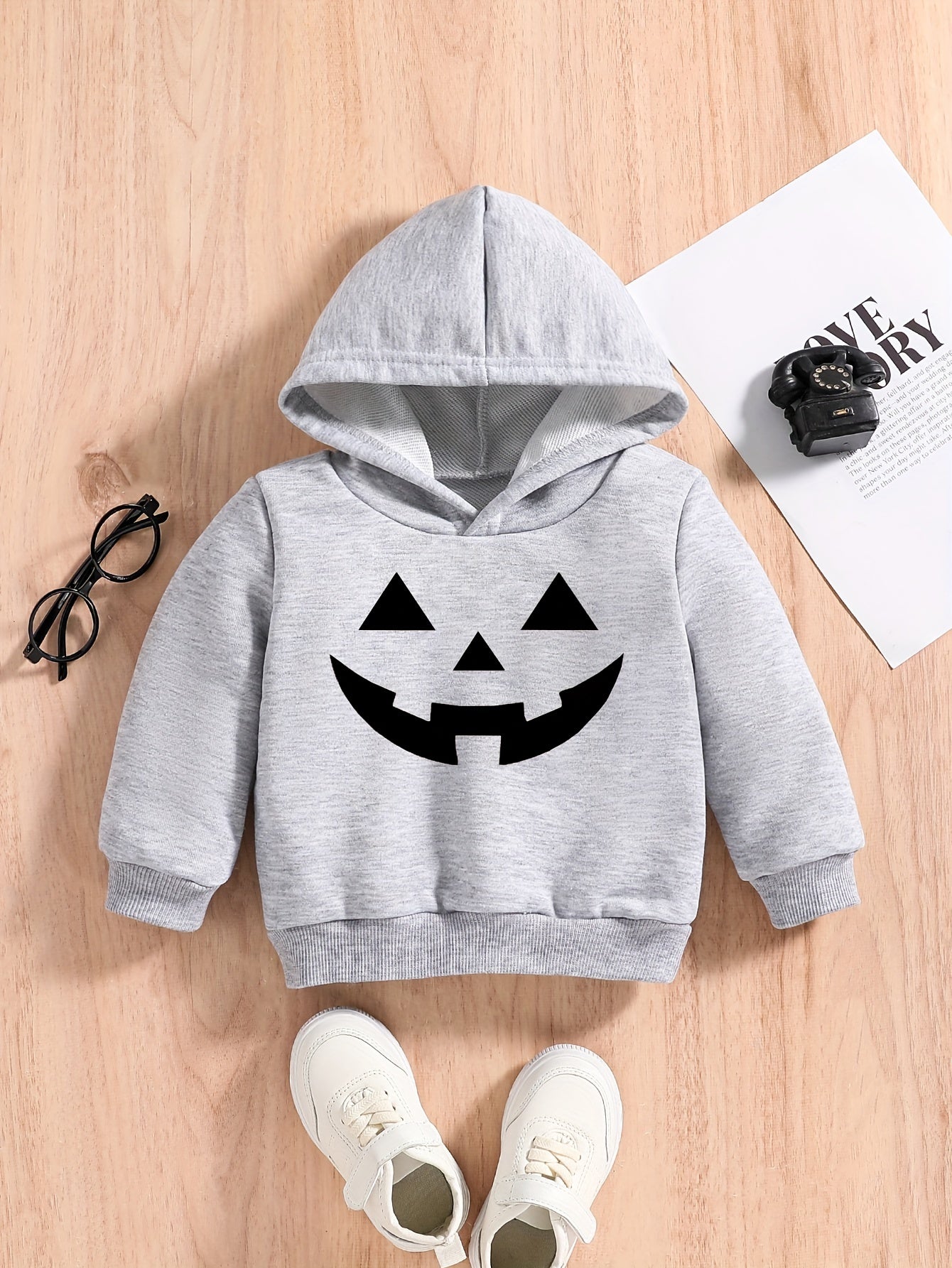 Baby Boys Pumpkin Face Hoodie Sweatshirt Halloween Pullover