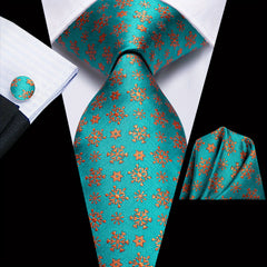3pcs Jacquard Tie & Handkerchief & Cufflinks Sets For Men's Wedding