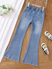 Girls' Flare Leg Denim Jeans For Kids Teens All Seasons