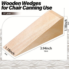 10pcs Wooden Wedges for Chair Caning Wood Wedge Non Slip Door Tool