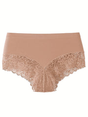5 Pack Plus Size Lace Seamless High Stretch Briefs
