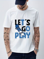 Men's Graphic Crew Neck T-shirt LET'S GO TO PLAY