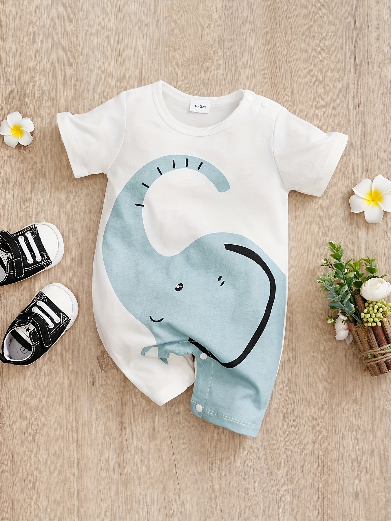 Cute Animal Graphic Print Romper Jumpsuit for Baby Boys & Girls