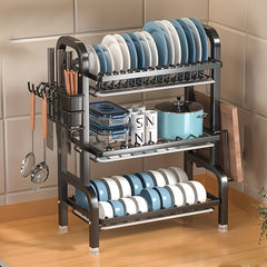 3 Tier Dish Drying Rack Large Capacity Strainers Drain Board