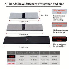 3pcs Cotton Resistance Band Set with Cloth Bag & Guide