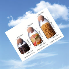 3pcs Clear Glass Storage Jar with Cork Lid, Airtight Canister Set