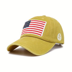 American Flag Sunscreen Peaked Cap for Outdoor Activities