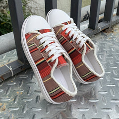 Women's Flat Canvas Sneakers Casual Low Top Walking Shoes