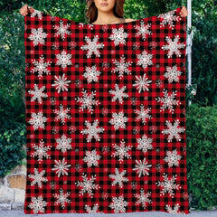 Winter Snowflake Plaid Blanket Soft Christmas Snowflake Blanket