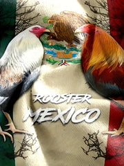 MEXICO Rooster Pattern Print Men's Short Sleeve T Shirt