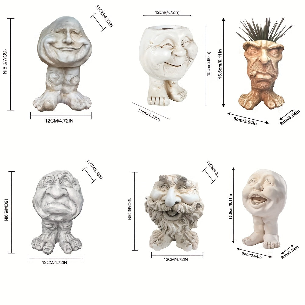 Head Planter Face Flower Pots Resin Head Plan