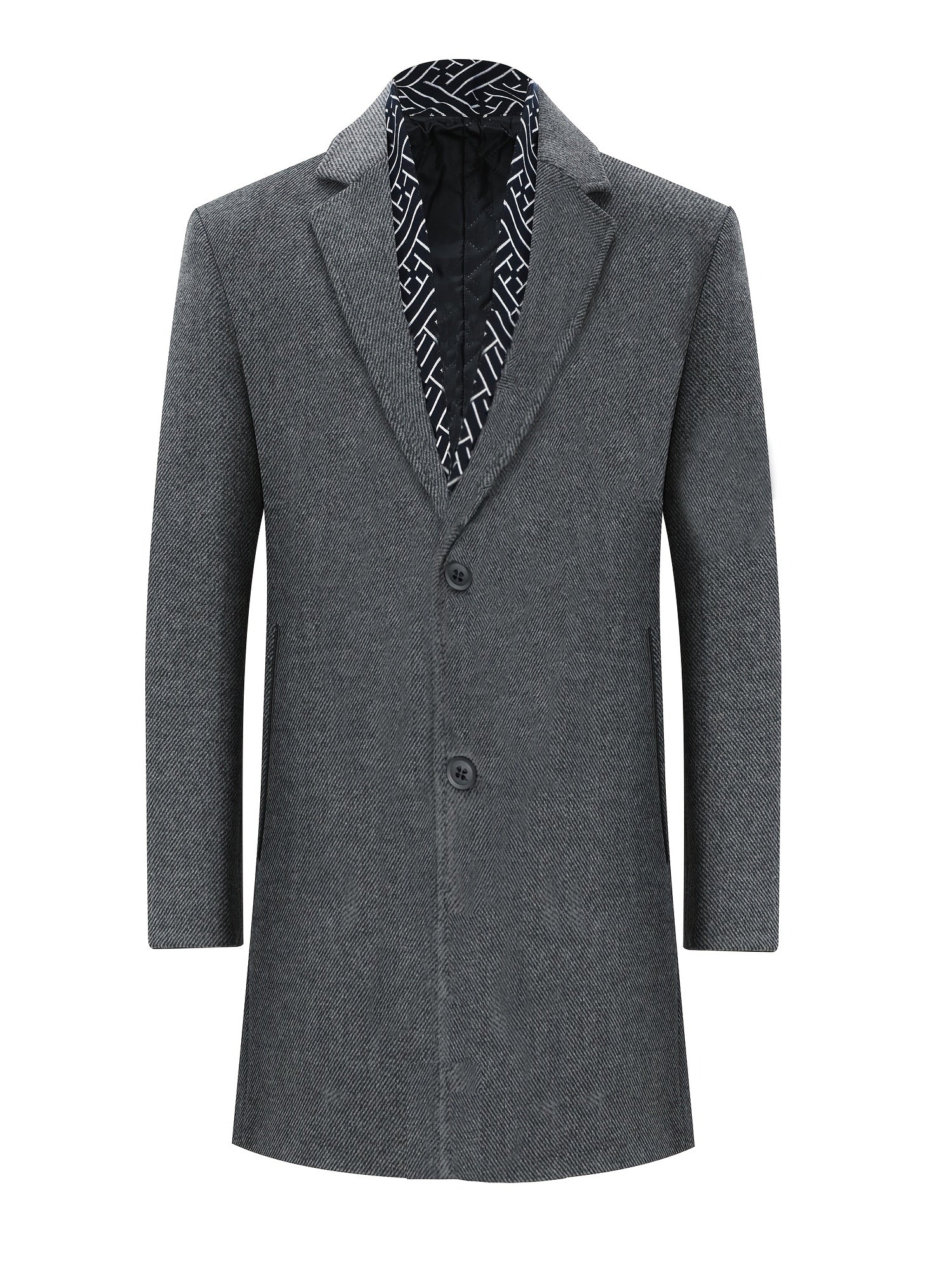 Men's Woolen Coat Long Windbreaker Jacket