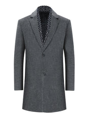 Men's Woolen Coat Long Windbreaker Jacket