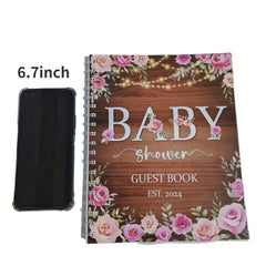 Floral Shower Guest Book Memory Book for Girls & Boys