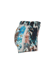 Letter & Floral Print Skinny Shorts for Women