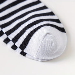 5Pairs Girls Cartoon Cow Print Cotton Blend Ankle Socks for Spring
