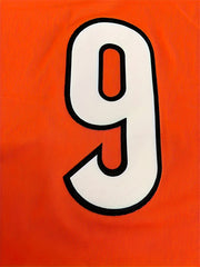 Men's 9 Orange Football Jersey V neck Short Sleeve Uniform