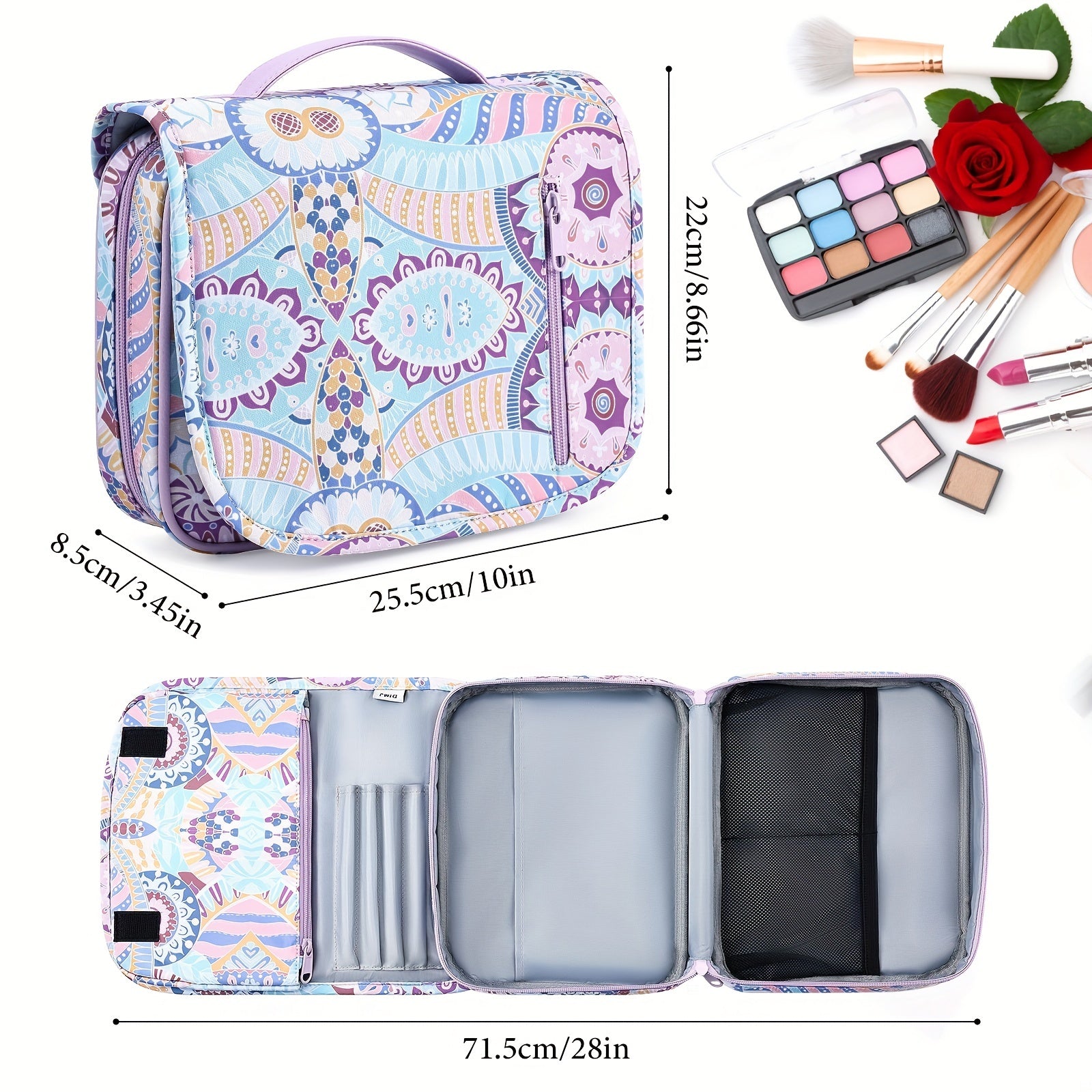 DIMJ Waterproof Makeup Organizer Bag for Travel and Storage