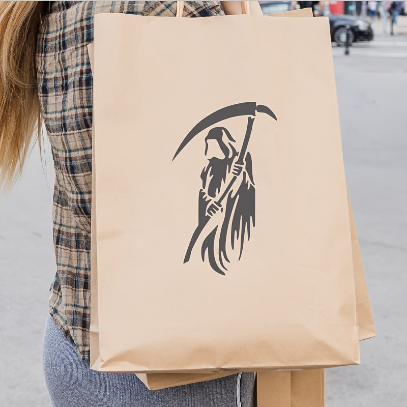 Grim Reaper Stencil 15 for Wall Wood Fabric Bag Furniture DIY Art Painting